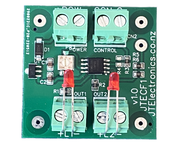 Model: JTECF1. A low cost grade crossing LED flasher module