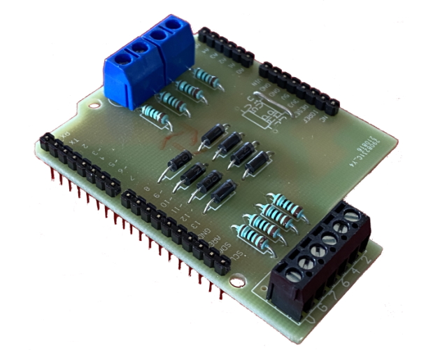 Model: JTESEN1. Sensor shield to connect up to 8 sensors to Ardiuno UNO based controllers