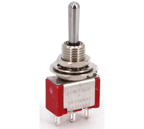 Model: JTEMOM1. A miniature SPDT momentary toggle switch - Ideal for operating model railway point motors from a CDU